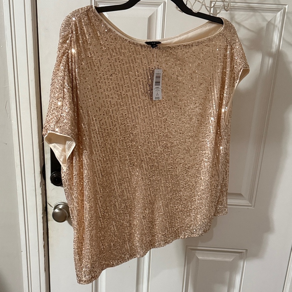 Torrid Shimmering Gold Sequin Blouse